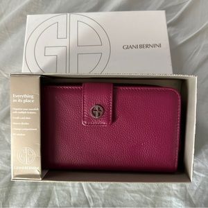 NWT Softy Leather All In One Wallet, Created for Macy's Raspberry